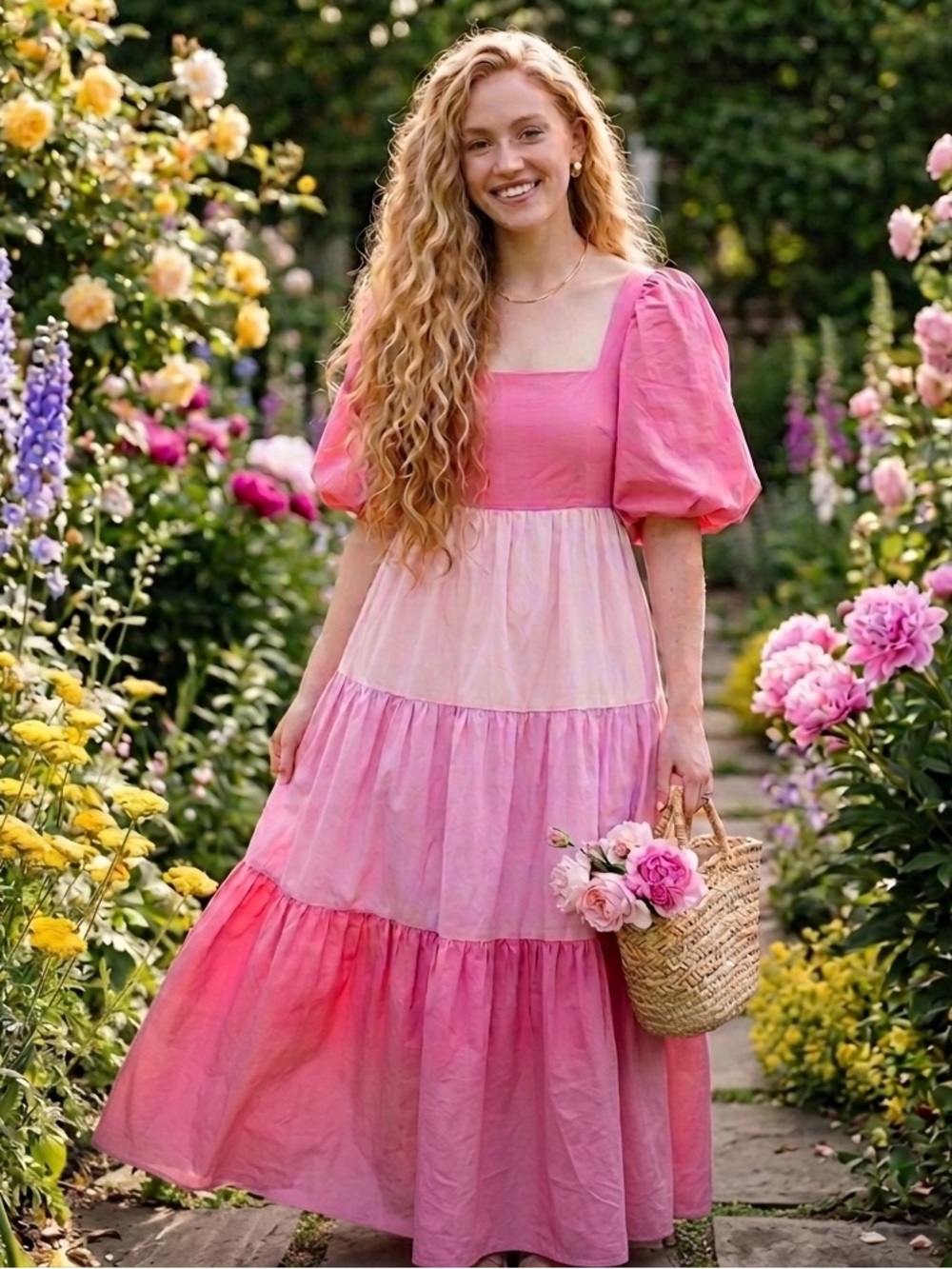 Victoria Dunn Tiered Ruffle Maxi Dress Size XS